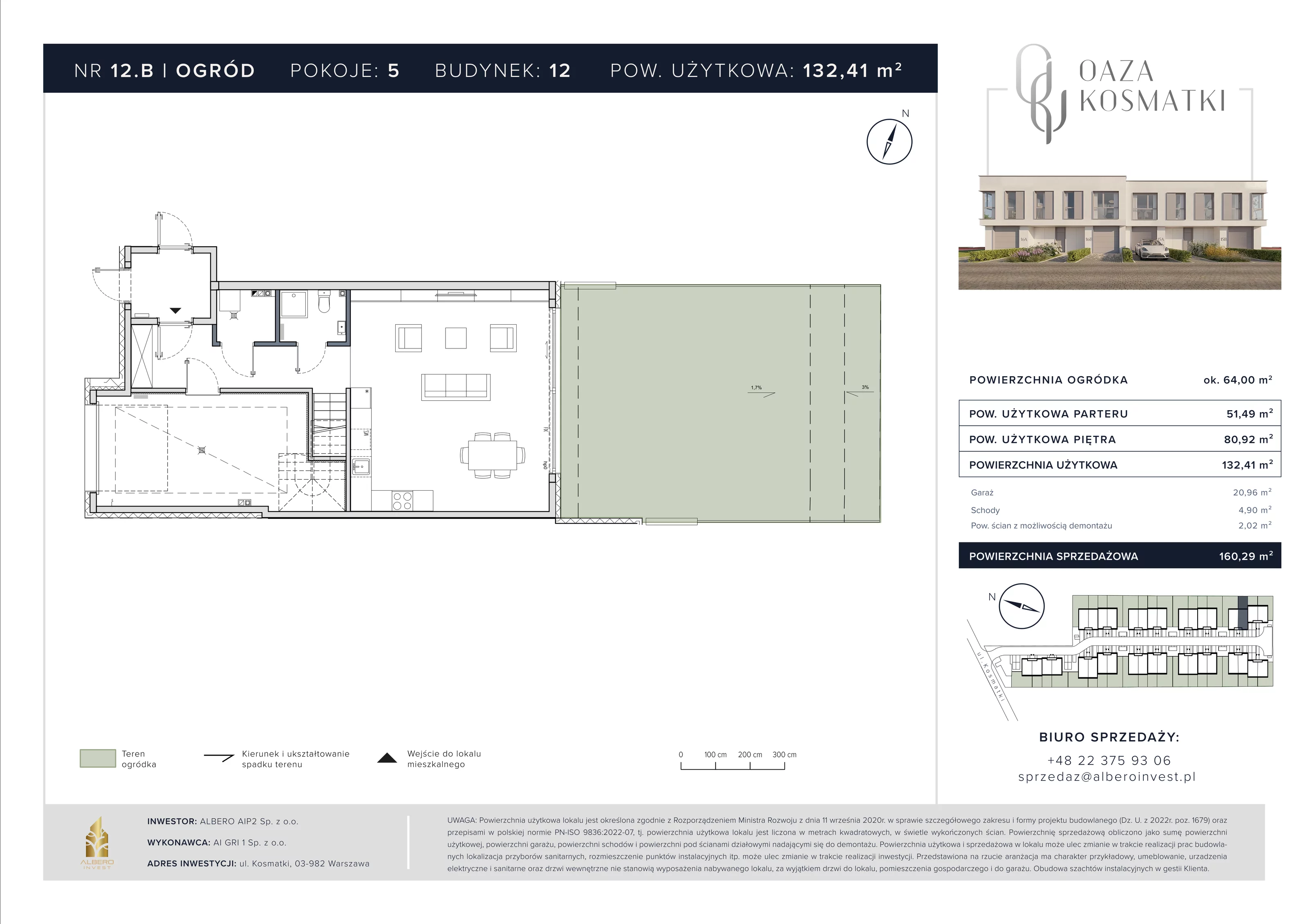 Dom 132,41 m², oferta nr 12.B, Oaza Kosmatki, Warszawa, Wawer, Gocław, ul. Kosmatki 32/34